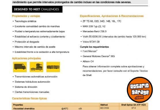 Accesorios para Autos - LQUIDO HIDRULICO SPIRAX S4 ATF HDX X 1 LT. (SHELL) - En Venta