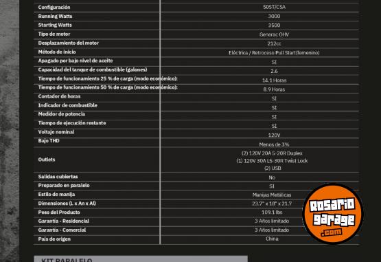 Herramientas - GENERADOR INVERTER "GENERAC" - En Venta