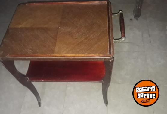 Hogar - Mesa Carrito Madera De Caoba Auxiliar Antigua - En Venta