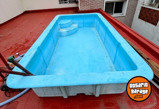 Hogar - Pileta fibra de vidrio Amrica  Fiberglass + bomba de limpieza + recipiente pastilla cloro - En Venta