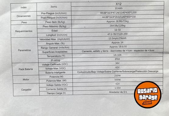 Otros - Monopatin Xion X12 (solo dos usos) - En Venta