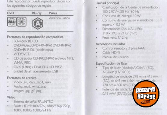 Electrnica - Blu-Ray Philips 3D - En Venta