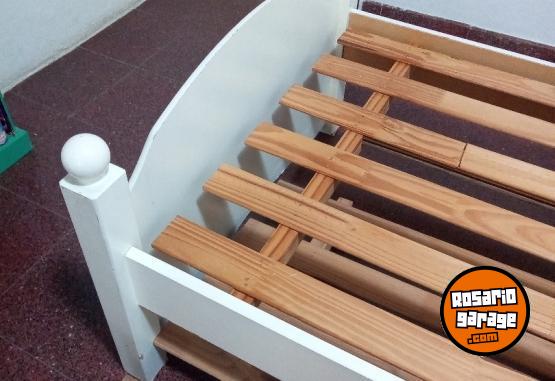 Hogar - Cama 1 Plaza Juvenil Laqueda Blanco Linea Americana 80 X 190 - En Venta