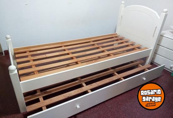 Hogar - Cama 1 Plaza Juvenil Laqueda Blanco Linea Americana 80 X 190 - En Venta