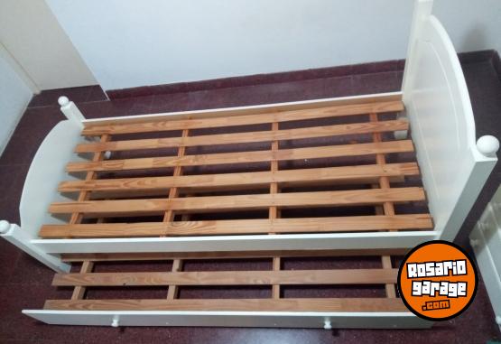 Hogar - Cama 1 Plaza Juvenil Laqueda Blanco Linea Americana 80 X 190 - En Venta