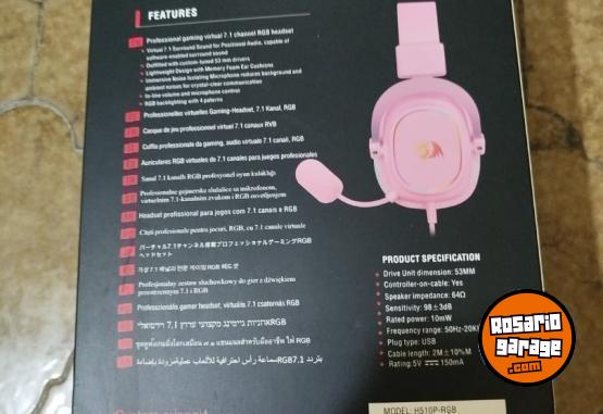 Electrónica - Auriculares Gaming Redragon Zeus-X RGB Pink (H510P-RGB) cable y micro. - En Venta