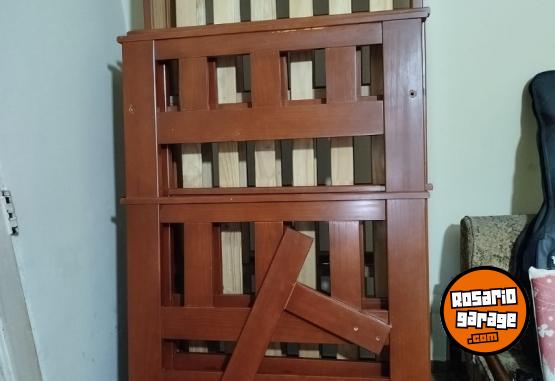 Hogar - 2 Camas individuales o Cama Cucheta de Madera Maciza ,Barandilla y Escalera Incluidas - En Venta