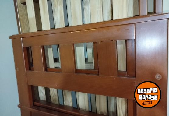 Hogar - 2 Camas individuales o Cama Cucheta de Madera Maciza ,Barandilla y Escalera Incluidas - En Venta