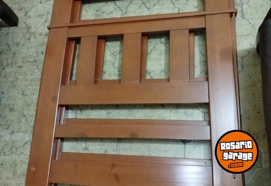 Hogar - 2 Camas individuales o Cama Cucheta de Madera Maciza ,Barandilla y Escalera Incluidas - En Venta