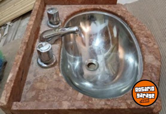 Hogar - Ttulo:  Mesada/Encimera de mrmol 2,5 cm para vanitory con bacha inoxidable y grifera - En Venta