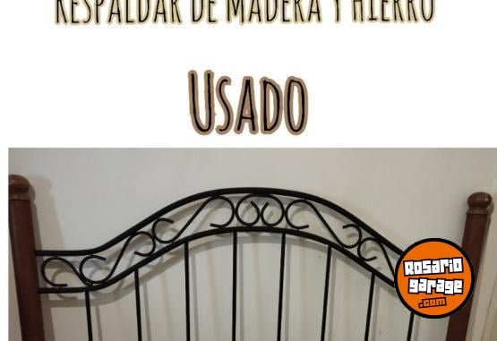 Hogar - Respaldar de 2 plazas hierro y madera. - En Venta
