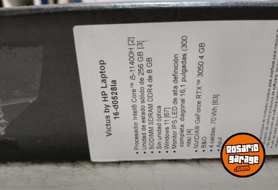 Informática - 💻 Notebook HP Victus Gaming 15-fa0033dx – Intel Core i5 / RTX 3050 / 64 GB RAM / 1 TB SSD - En Venta