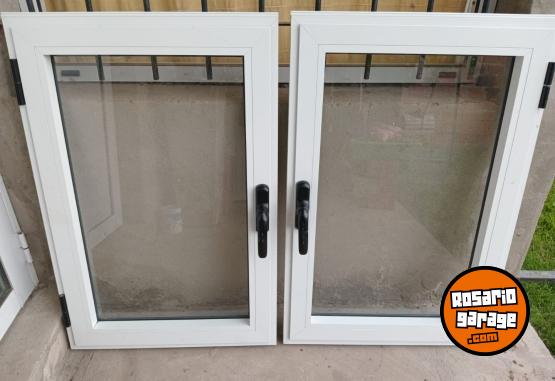 Hogar - x2 VENTANAS RAJAS DE ALUMINIO DE ABRIR CON VIDRIO - En Venta