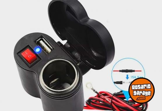Accesorios para Motos - CARGADOR PARA MOTO CON PUERTO USB ENTRADA DE ENCENDEDOR - En Venta