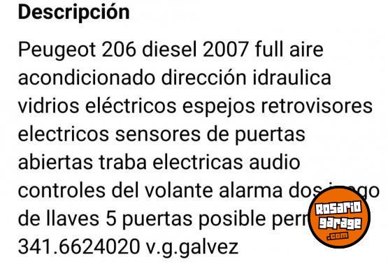 Autos - Peugeot 206 2007 Diesel 260000Km - En Venta