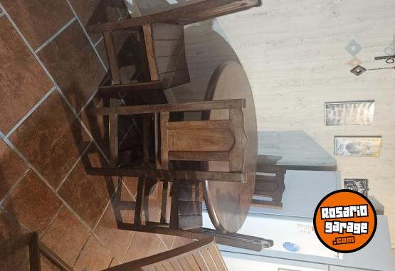 Hogar - mesa de algarrobo redonda y 6 sillas - En Venta