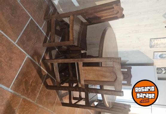 Hogar - mesa de algarrobo redonda y 6 sillas - En Venta