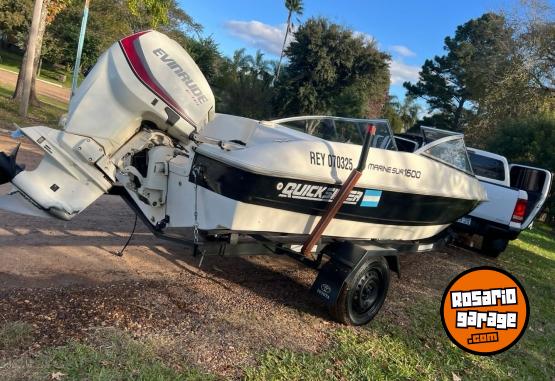 Embarcaciones - Lancha Quicksilver 1600,  Evinrude  115hp con trailer completa - En Venta