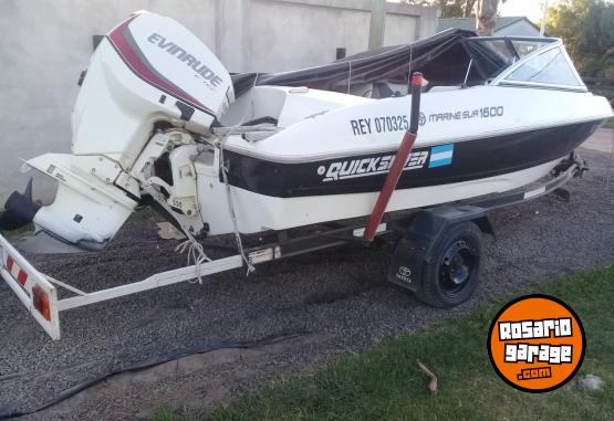 Embarcaciones - Lancha Quicksilver 1600,  Evinrude  115hp con trailer completa - En Venta