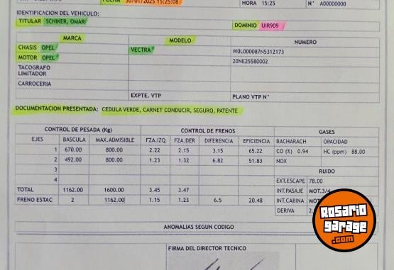 Autos - Opel VECTRA GLS 1992 Nafta 180000Km - En Venta