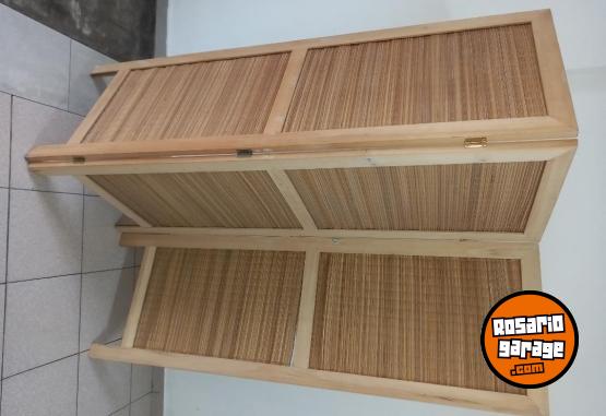 Hogar - Biombo Divisor Separador Madera Y Junco X 3 Hojas - En Venta