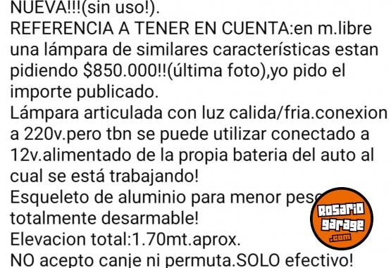Herramientas - Lámpara de pie p/sacabollos y granizo(12v/220v). - En Venta