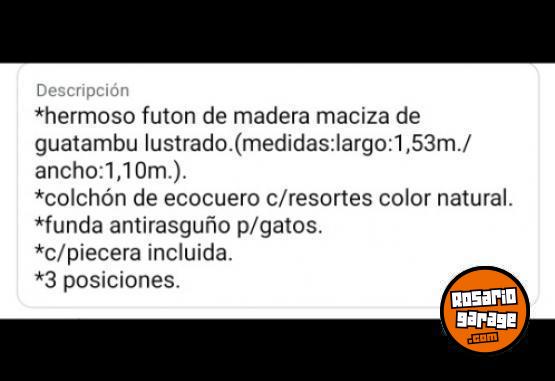 Hogar - FUTON DE GUATAMBU MACIZO LUSTRADO(LEER). - En Venta