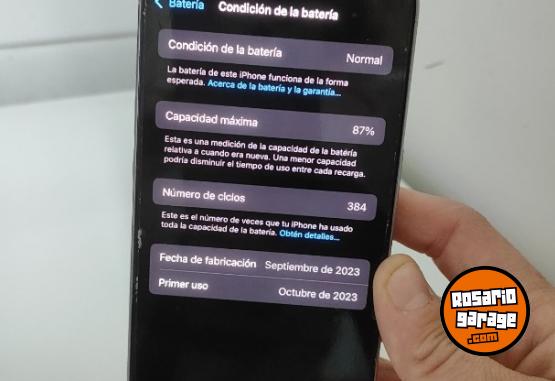 Telefon�a - iPhone 15 Pro 256GB - Blanco - 87% Bater�a ✅ - En Venta