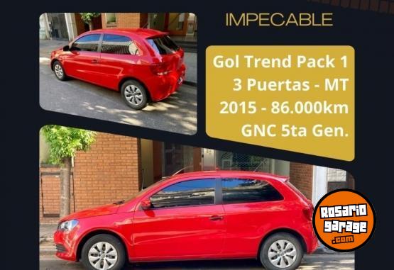 Autos - Volkswagen Gol Trend pack 1 2015 GNC 86000Km - En Venta