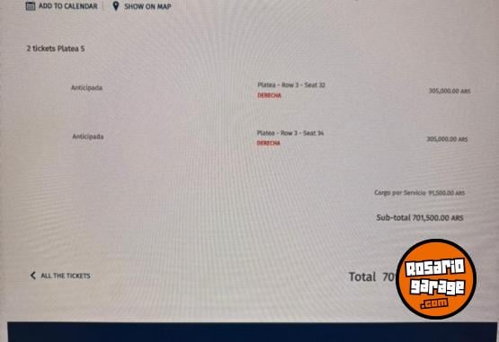 Otros - Entradas Robert Plant Grand Rex Bs As - En Venta