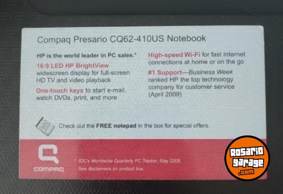 Inform�tica - Notebook Compaq Presario CQ62-410 US - En Venta