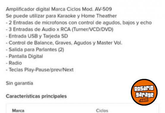 Electr�nica - Amplificador profesional CiCLOS de audio. - En Venta