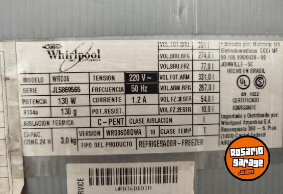 Hogar - Heladera Whirlpool con freezer - En Venta