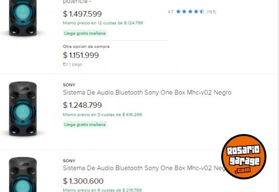 Electr�nica - Torre de sonido Sony MHC-V02 con bluetooth y 80 W de potencia. - En Venta