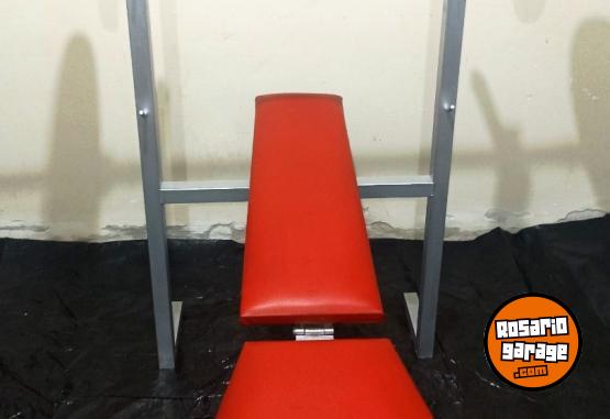 Deportes - Banco de pecho plano y inclinado +tr�ceps de fondo +barra+discos - En Venta