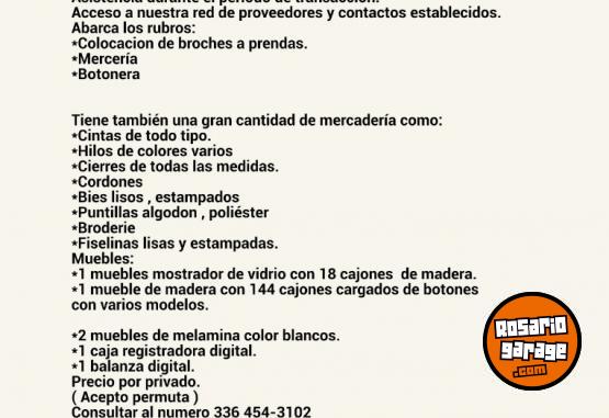 Otros - Vendo llave de comercio rubro mercer�a - En Venta