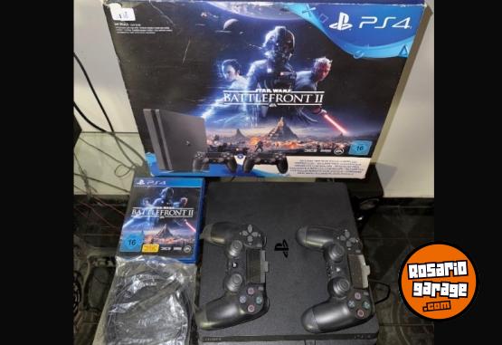 Electr�nica - Play 4 slim 1 tera impecable estado muy poco uso = 0km caja manuales 2 mandos 1 juego  👇🏼📱 - En Venta