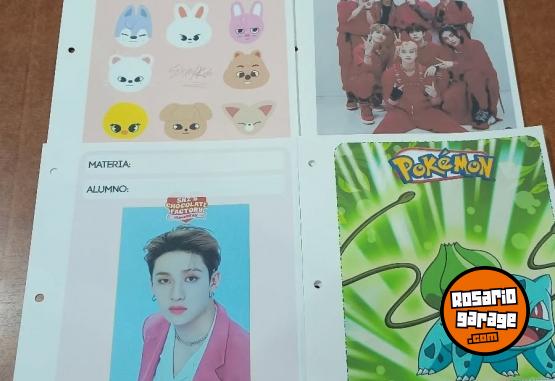 Otros - Caratulas escolares mas de 1500 diseños de anime series musica y videogames - En Venta