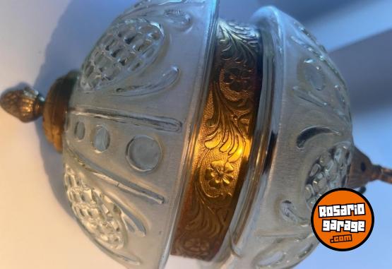 Hogar - LAMPARA DE TECHO EN CRISTAL Y BRONCE - En Venta