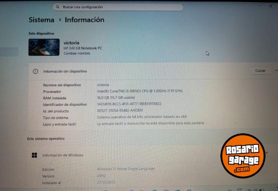 Informática - Notebook HP I3 - En Venta