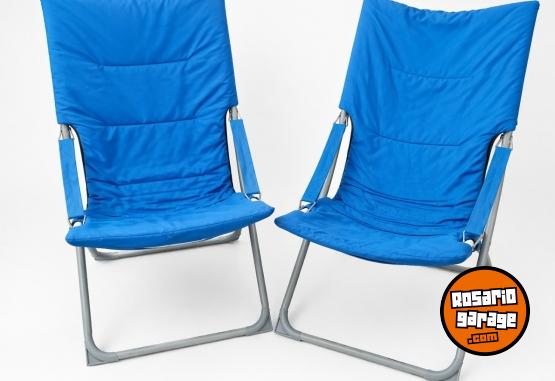 Hogar - Reposeras plegables de tela color azul - En Venta