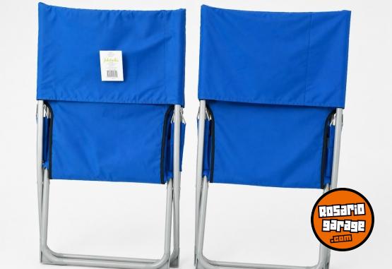 Hogar - Reposeras plegables de tela color azul - En Venta