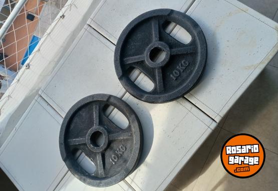 Deportes - Dos Discos Ol�mpicos de Fundici�n de 10 Kg con Agarre - En Venta
