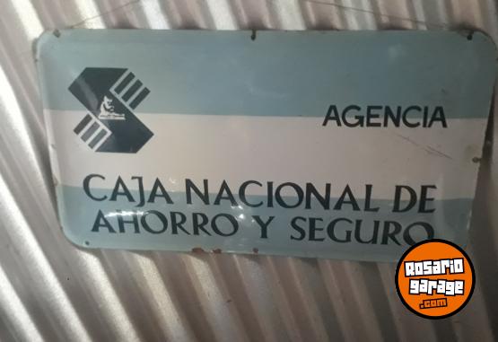Otros - CARTEL ENLOZADO ANTIGUO AGENCIA CAJA NACIONAL DE AHORRO Y SEGUROS ORIGINAL COLECCIONISTAS - En Venta