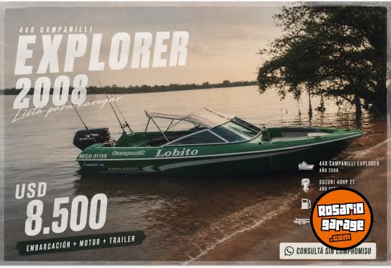 Embarcaciones - 404 Campanilli Explorer Suzuki 40Hp 2T 2008 Trailer - En Venta
