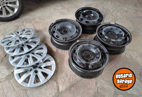 Accesorios para Autos - 4 LLANTAS DE CHAPA Y TASAS VW 5X100 R15 - En Venta
