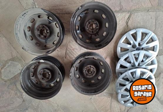 Accesorios para Autos - 4 LLANTAS DE CHAPA Y TASAS VW 5X100 R15 - En Venta