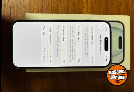 Telefon�a - iPhone 15 97% bat 128 Gb. - En Venta