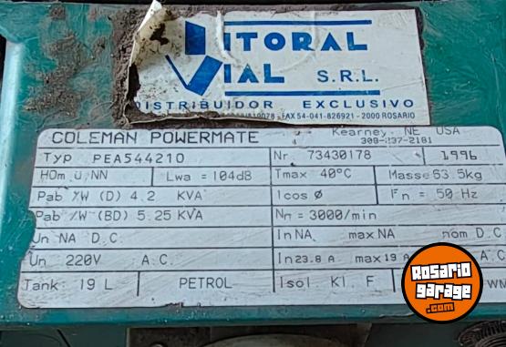 Herramientas - Generador El�ctrico Coleman para restaurar - En Venta