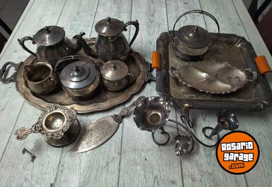 Hogar - VENDO ANTIGUO JUEGO DE CAFE Y TE COMPLETO BA�ADO EN PLATA - En Venta